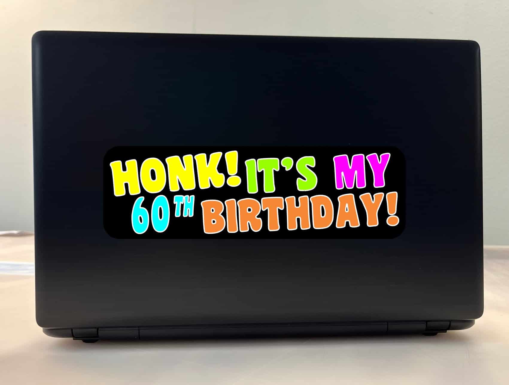 Honk Its My 60th Birthday Sticker, 10 by 3 inches