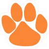 Orange Paw Print bumper sticker
