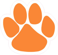 Orange Paw Print bumper sticker