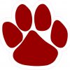 Maroon Paw Print bumper sticker