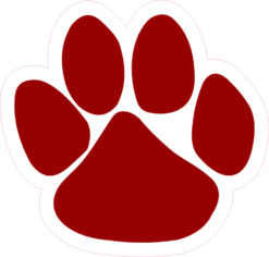 Maroon Paw Print bumper sticker