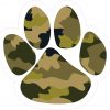 Camouflage Paw Print bumper sticker