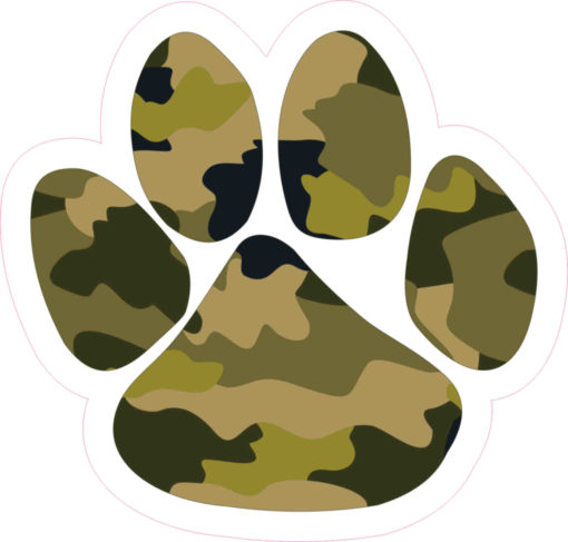 Camouflage Paw Print bumper sticker