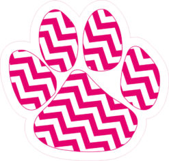 Pink Chevron Paw Print bumper sticker