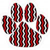 Black White Red Chevron Paw Print bumper sticker