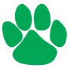 Green Paw Print bumper sticker