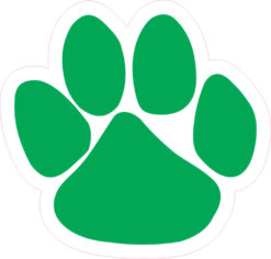 Green Paw Print bumper sticker