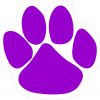 Purple Paw bumper sticker