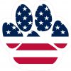 Patriotic Paw Print bumper sticker