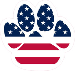 Patriotic Paw Print bumper sticker