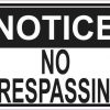 no trespassing sticker