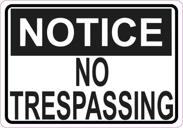 no trespassing sticker