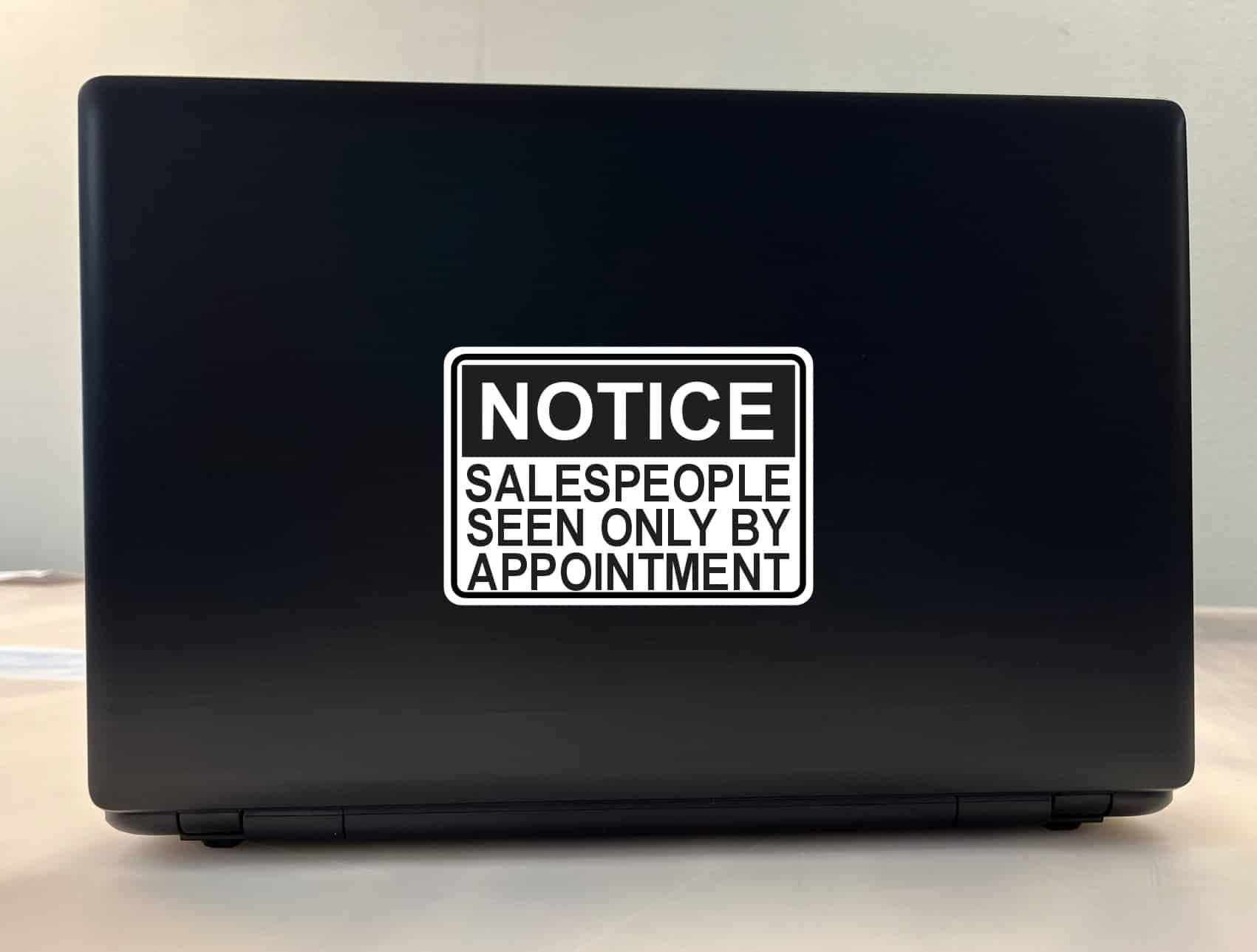 5in x 3.5in Salespeople Seen Only By Appointment Sticker Vinyl Stickers