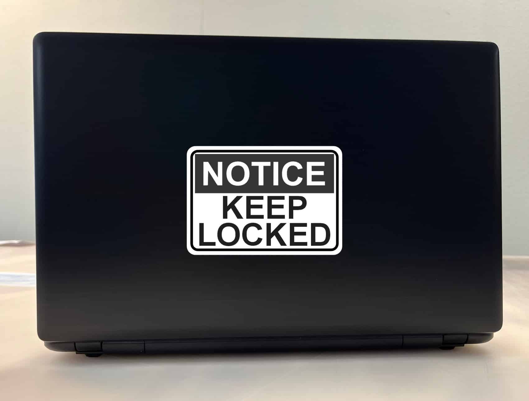 5in x 3.5in Notice Keep Locked Sticker Vinyl Sign Business Signs Stickers