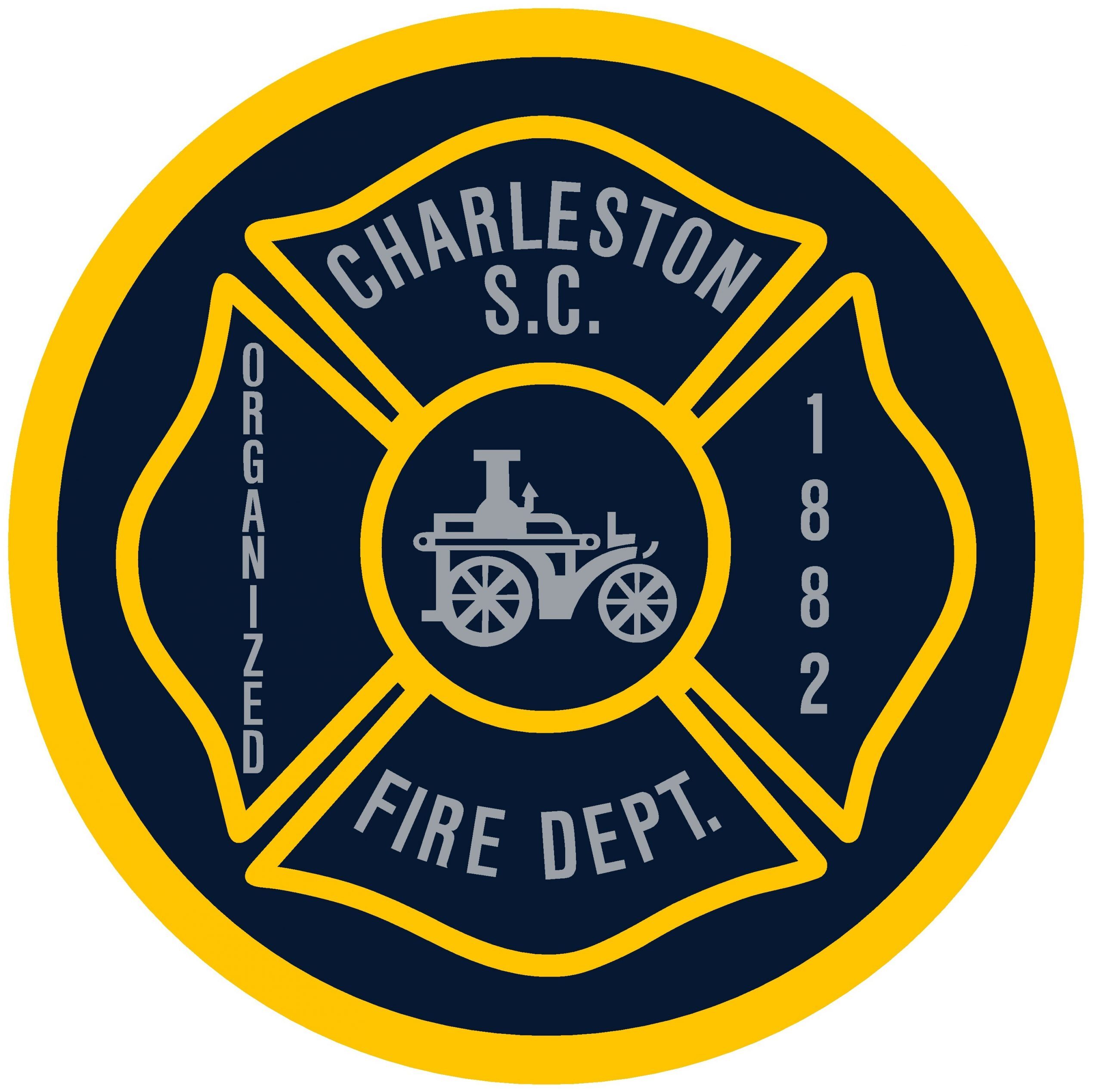 3.75in x 3.75in Charleston Fire Department Sticker Vinyl Patch Decal
