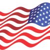 Mirrored Waving American Flag sticker