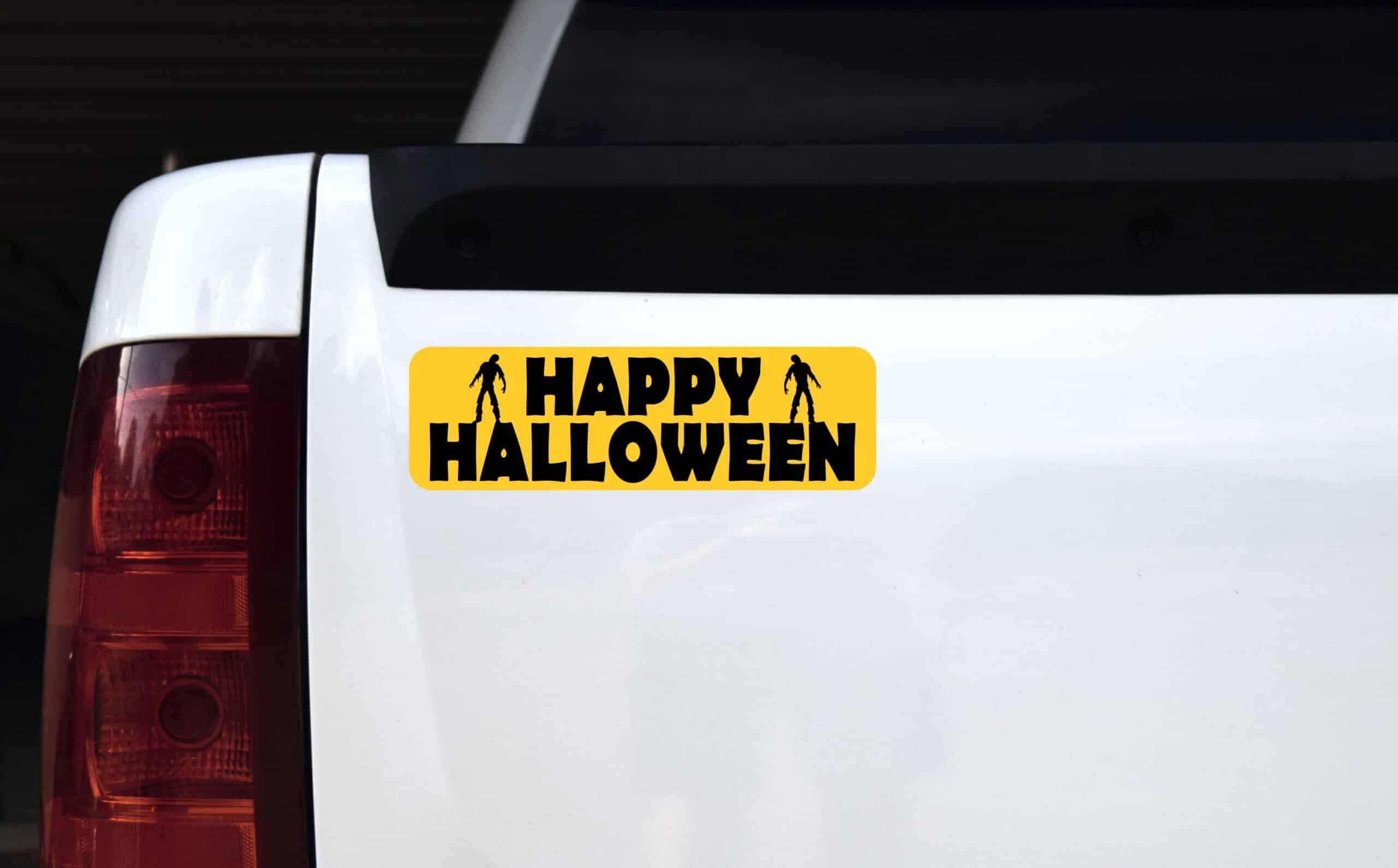 10in x 3in Zombie Happy Halloween Magnet Magnetic Holiday Bumper Magnets