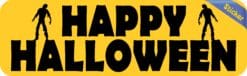 10in x 3in Zombie Happy Halloween Bumper Sticker Vinyl Holiday Stickers
