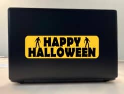10in x 3in Zombie Happy Halloween Bumper Sticker Vinyl Holiday Stickers