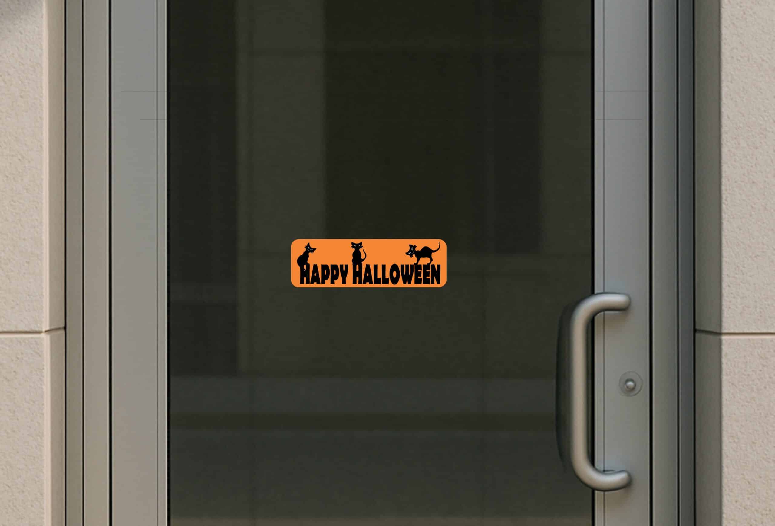 10in x 3in Orange Happy Halloween Bumper Sticker Vinyl Holiday Stickers