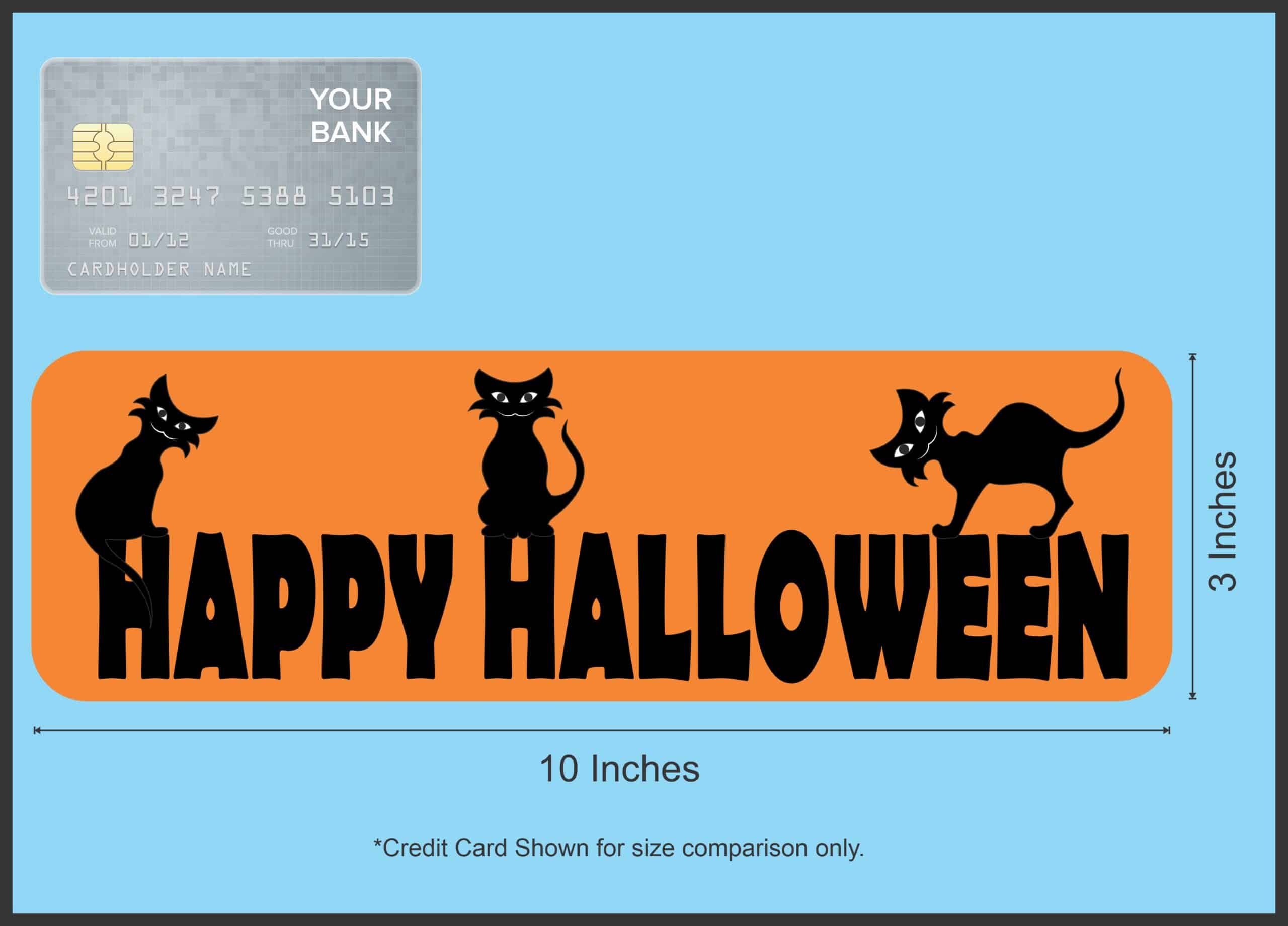 10in x 3in Orange Happy Halloween Magnet Magnetic Holiday Bumper Magnets