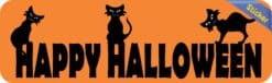 10in x 3in Orange Happy Halloween Bumper Sticker Vinyl Holiday Stickers