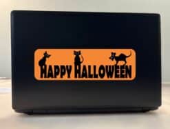 10in x 3in Orange Happy Halloween Bumper Sticker Vinyl Holiday Stickers