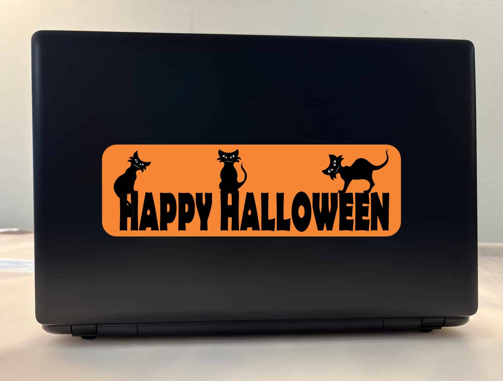 10in x 3in Orange Happy Halloween Bumper Sticker Vinyl Holiday Stickers