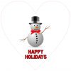 happy holidays heart sticker