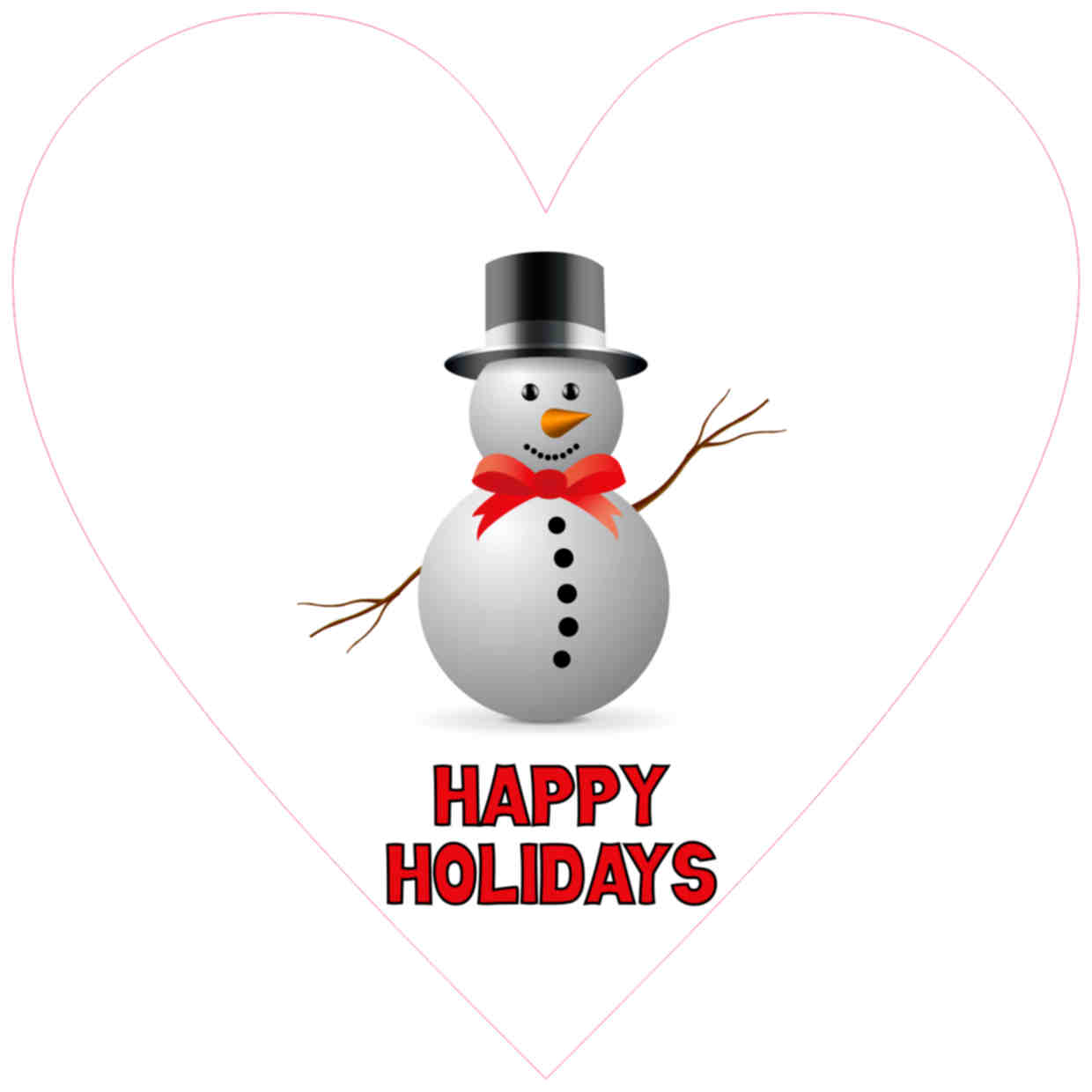 happy holidays heart sticker