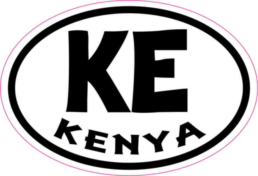 3in x 2in Oval KE Kenya Sticker Vinyl Cup Decal Bumper ...