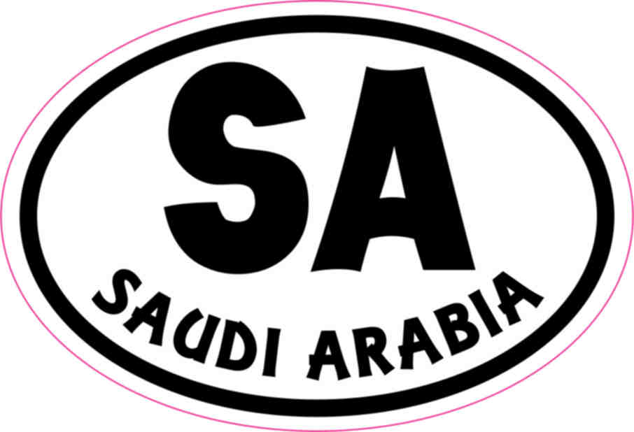 3X2 Oval SA Saudi Arabia Sticker Vinyl Travel Cup Decals Sticker Bumper Decal