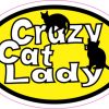 Oval Crazy Cat Lady sticker