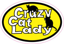 Oval Crazy Cat Lady sticker