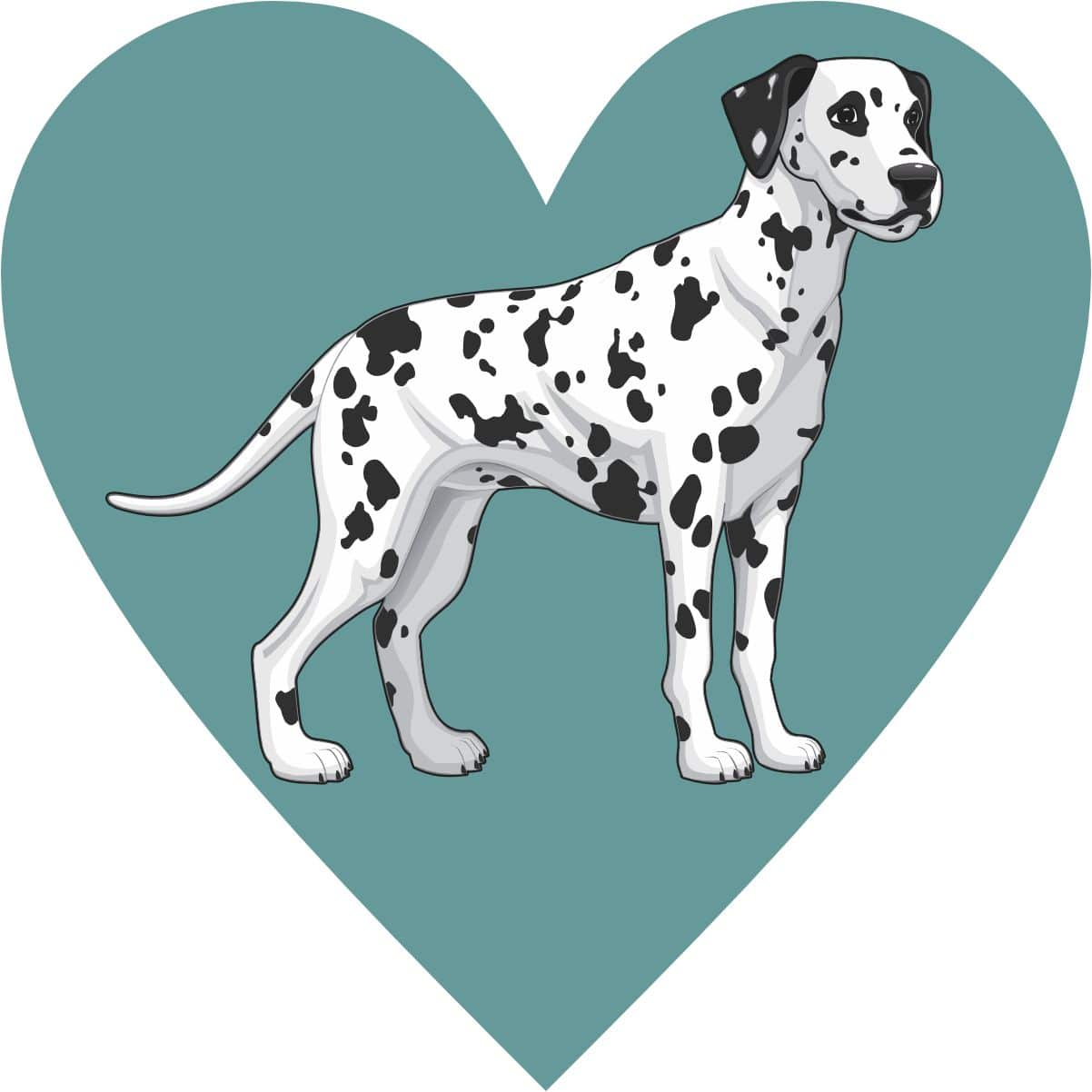 4in x 4in Dalmatian Heart Bumper Sticker Vinyl Cup Decal Vehicle Stickers