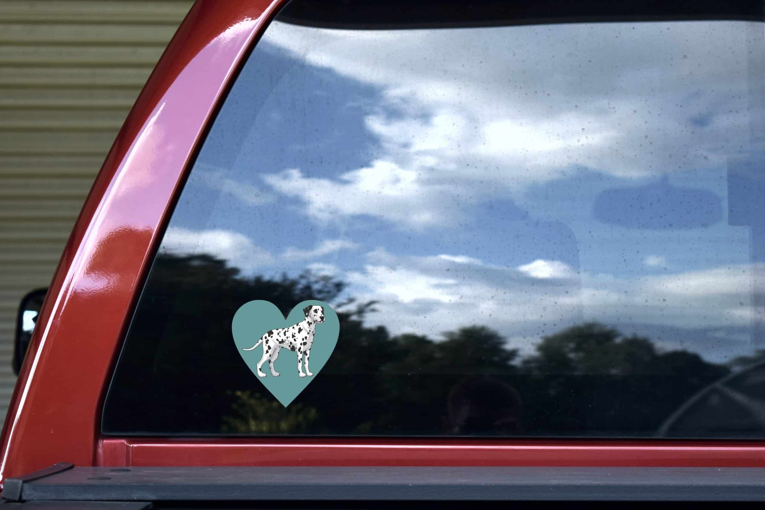 4in x 4in Dalmatian Heart Bumper Sticker Vinyl Cup Decal Vehicle Stickers - Image 5