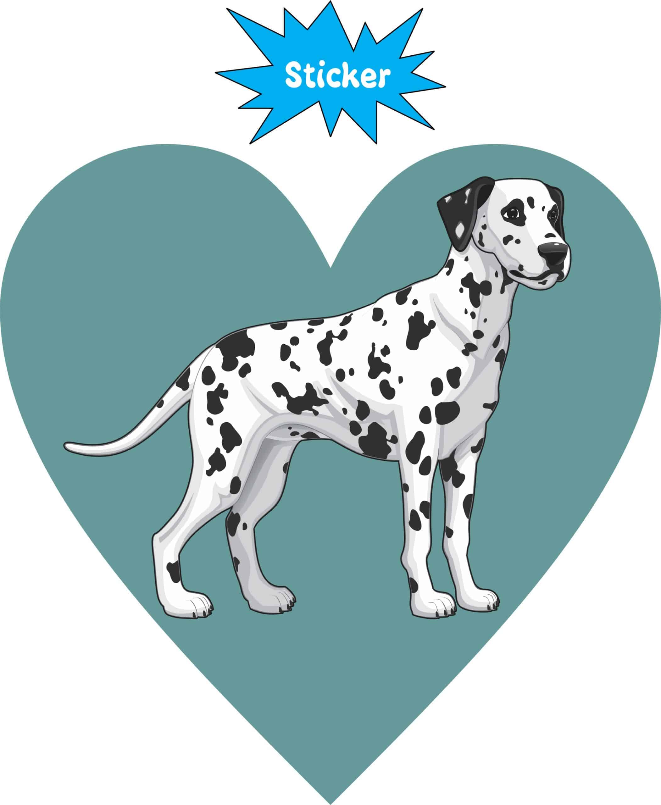 4in x 4in Dalmatian Heart Bumper Sticker Vinyl Cup Decal Vehicle Stickers - Image 2