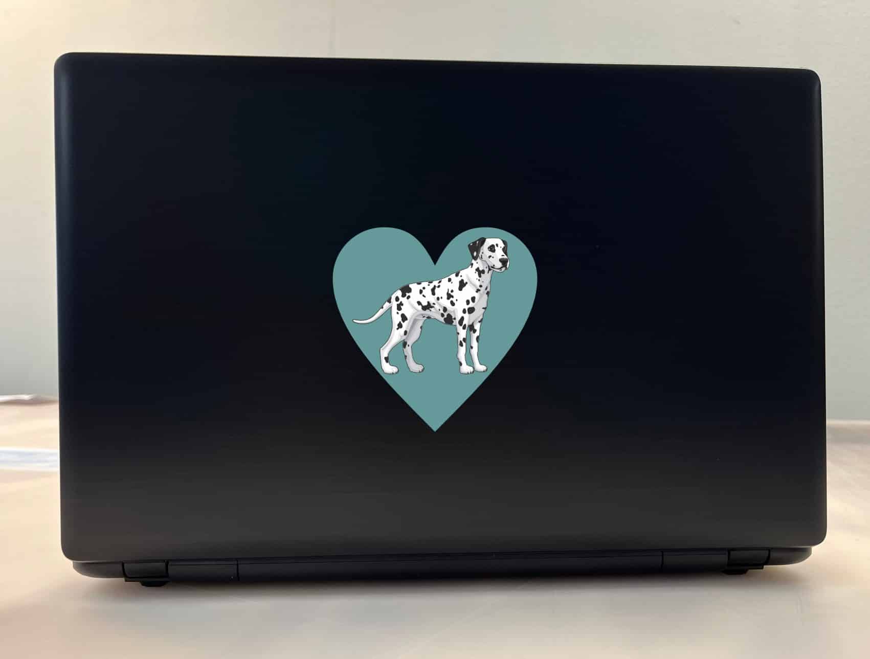 4in x 4in Dalmatian Heart Bumper Sticker Vinyl Cup Decal Vehicle Stickers - Image 3