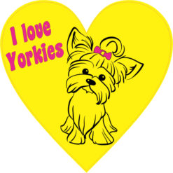 yorkie heart bumper sticker