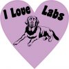 Heart I Love Labs bumper sticker