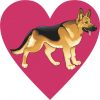 german shepherd heart bumper sticker