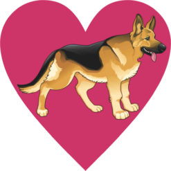 german shepherd heart bumper sticker