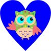 Dark Blue Owl Heart Bumper Sticker
