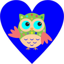 Dark Blue Owl Heart Bumper Sticker