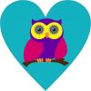 Light Blue Owl Heart bumper sticker