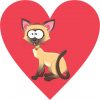 Siamese Cat Heart bumper sticker
