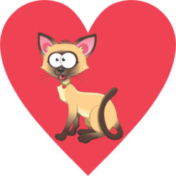 Siamese Cat Heart bumper sticker