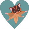 sugar glider heart bumper sticker