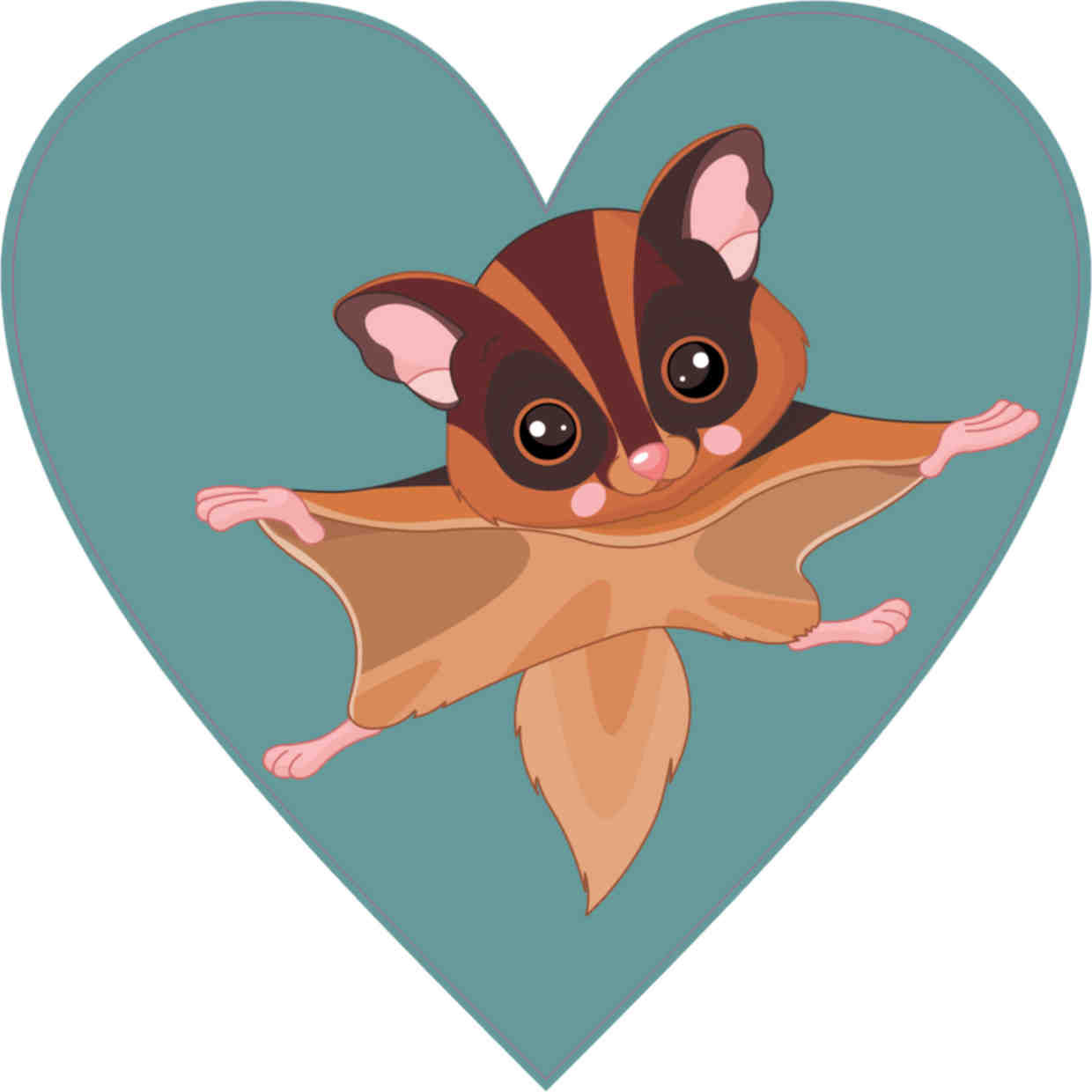 sugar glider heart bumper sticker