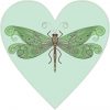 Dragonfly heart bumper sticker